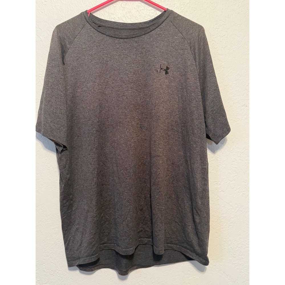Under Armour Tech Tee Mens XL Charcoal Gray Heather Short Sleeve Training Shirt